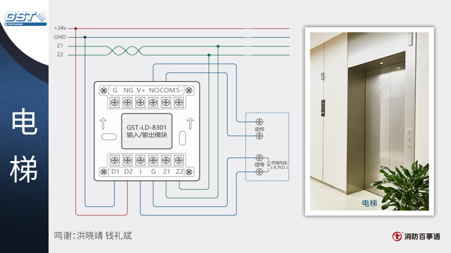 GST-LD-8301輸入/輸出模塊接電梯